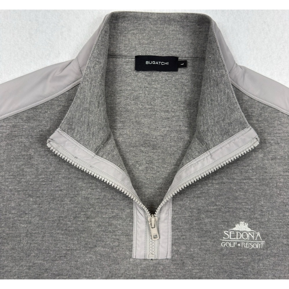 Bugatchi Sedona Golf Resort Mens L 1/4 Zip Pullover Gray Golf Arizona - Picture 9 of 13